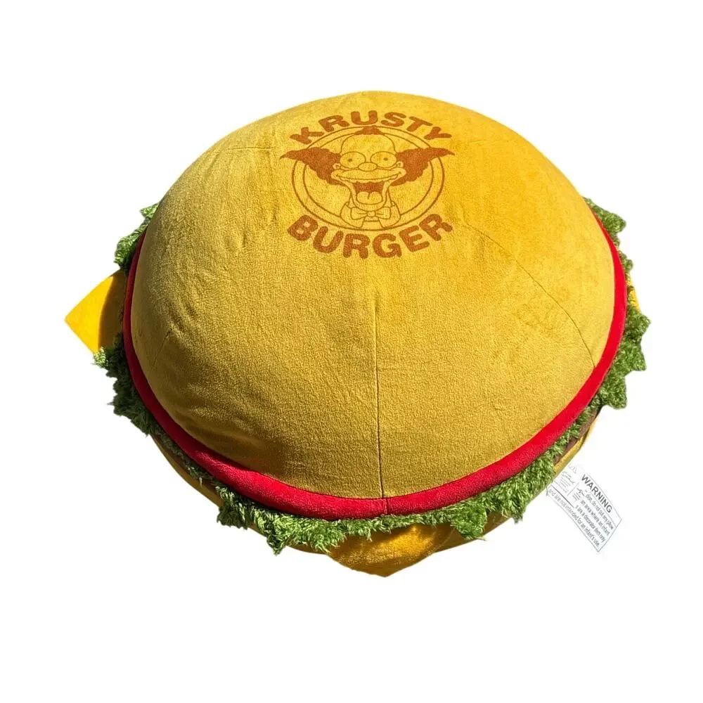 Universal Studios The Simpsons Krusty Burger hamburger Plush Stuffed Toy 16”